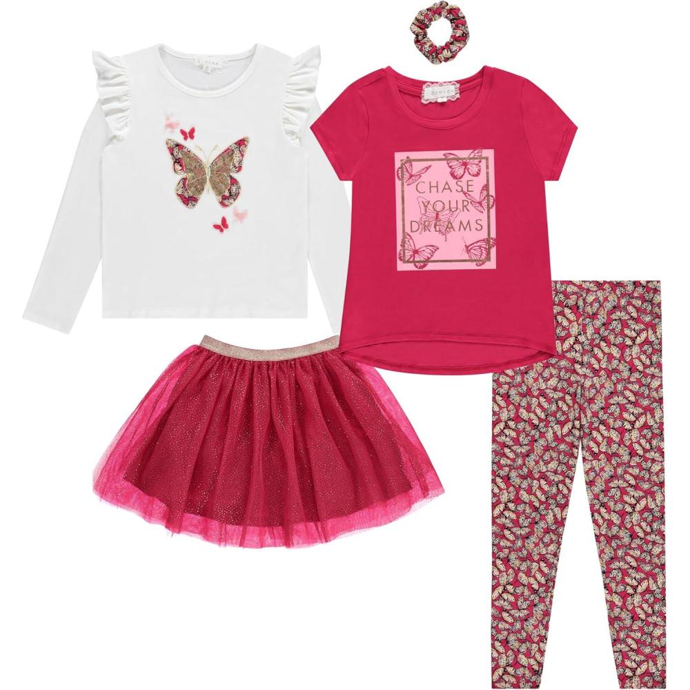imageBTween Girls Kids Clothing and Accessory Set 5 Piece Mix And Match SetsMilk