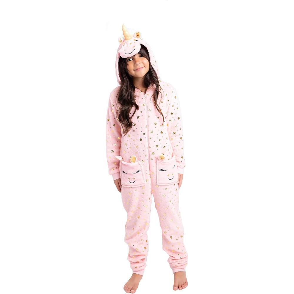 imageBTween Hooded Onesie PJs for GirlsBlush
