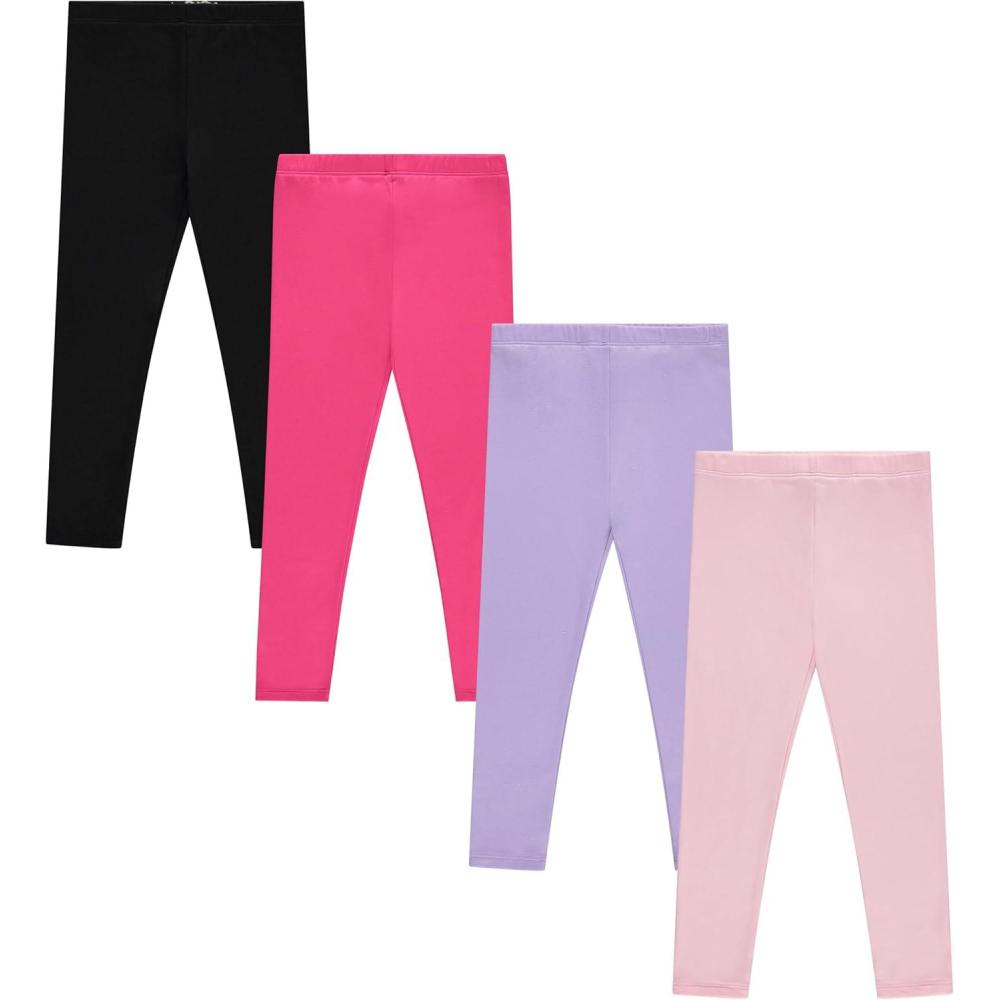 imageGirls 4 Pack Fleece Lined Leggings Whimsical Wonderland of Styles in Sizes 416 Unicorns Flowers Hearts GaloreFuch