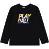 BCOOL 4 Pack Long Sleeve Shirts for Boys, Kids Cotton Blend Plain Printed Tshirts, Full Sleeved Crewneck Tees(Black)
