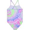 BTween Girls One Piece Bathing Suit 2 Piece Tankini Swimsuit Set, Kids Cute Swimwear Mermaid, Rainbow, Unicorn or Butterfly(Turq)