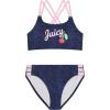 Juicy Couture Girls 4 Pack Two Piece Bikini Swimsuit Set, Kids Bathing Suit Swimwear Bikinis Tie Dye, Ombre, Metallic(Ombre)