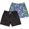 BCOOL 2 or 3-Pack Boys Swim Trunks, Kids Quick Dry Swimming Shorts with Liner – Solid/Printed Swimwear(Fishy)