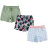 BCOOL 2 or 3-Pack Boys Swim Trunks, Kids Quick Dry Swimming Shorts with Liner – Solid/Printed Swimwear(Gingh)