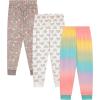 BTween 3 Pack Girls Pajama Pants Soft Fleece and Brushed Jersey Loose Fit Comfortable Lounge Bottoms(Gryiv)