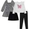 BTween Girls 4 Pack Fall Outfit Dress, Skirt, Tee, Leggings, Cotton Blend, Sizes 4-12(Hgrey)