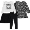 BTween Girls 4 Pack Fall Outfit Dress, Skirt, Tee, Leggings, Cotton Blend, Sizes 4-12(Jetbk)