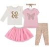 imageBTween Girls 4 Piece Outfit Set Stylish Fun and Versatile Includes Tops Skirt and LeggingsPink