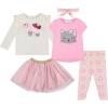 imageBTween Girls 4 Piece Outfit Set Stylish Fun and Versatile Includes Tops Skirt and LeggingsPpink