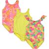 BTween Girls Multi Pack One Piece Swimwear Unique Colors and Patterns, Sizes 4-16 for Kids and Toddlers(Pinea)