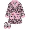 BTween Girls Unicorn Bathrobe Set Soft, Cozy, and Fun with Matching Slippers Perfect for Lounging(Rainb)