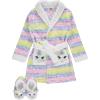 BTween Girls Unicorn Bathrobe Set Soft, Cozy, and Fun with Matching Slippers Perfect for Lounging(Star)