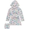 BTween Girls Unicorn Bathrobe Set Soft, Cozy, and Fun with Matching Slippers Perfect for Lounging(Tydye)