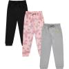 BTween Kids Girls Fashion Stretch Waist Ultra Soft Jogger Pants Set 3 Pack Bundle(Butfl.)