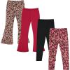 Girls Leggings and Flared Pants Set Comfortable, Stylish, and Versatile Pack of 4(Ceris)