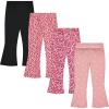 Girls Leggings and Flared Pants Set Comfortable, Stylish, and Versatile Pack of 4(Rosec)