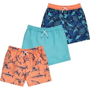 BCOOL 2 or 3-Pack Boys Swim Trunks, Kids Quick Dry Swimming Shorts with Liner – Solid/Printed Swimwear(Dolph)