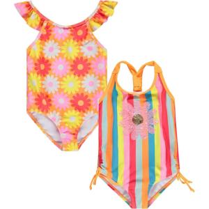 BMAGICAL Kids Girls 2 Pack Bathing Suit Childrens Printed Beach Swimwear(Flowr)