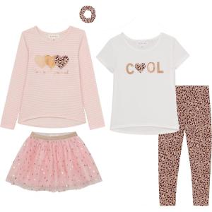 BTween Girls Kids Clothing and Accessory Set 5 Piece Mix And Match Sets(Pinkd)