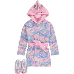 BTween Girls Unicorn Bathrobe Set Soft, Cozy, and Fun with Matching Slippers Perfect for Lounging(Pinkm)