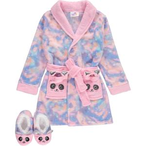 BTween Girls Unicorn Bathrobe Set Soft, Cozy, and Fun with Matching Slippers Perfect for Lounging(Pnkmr)