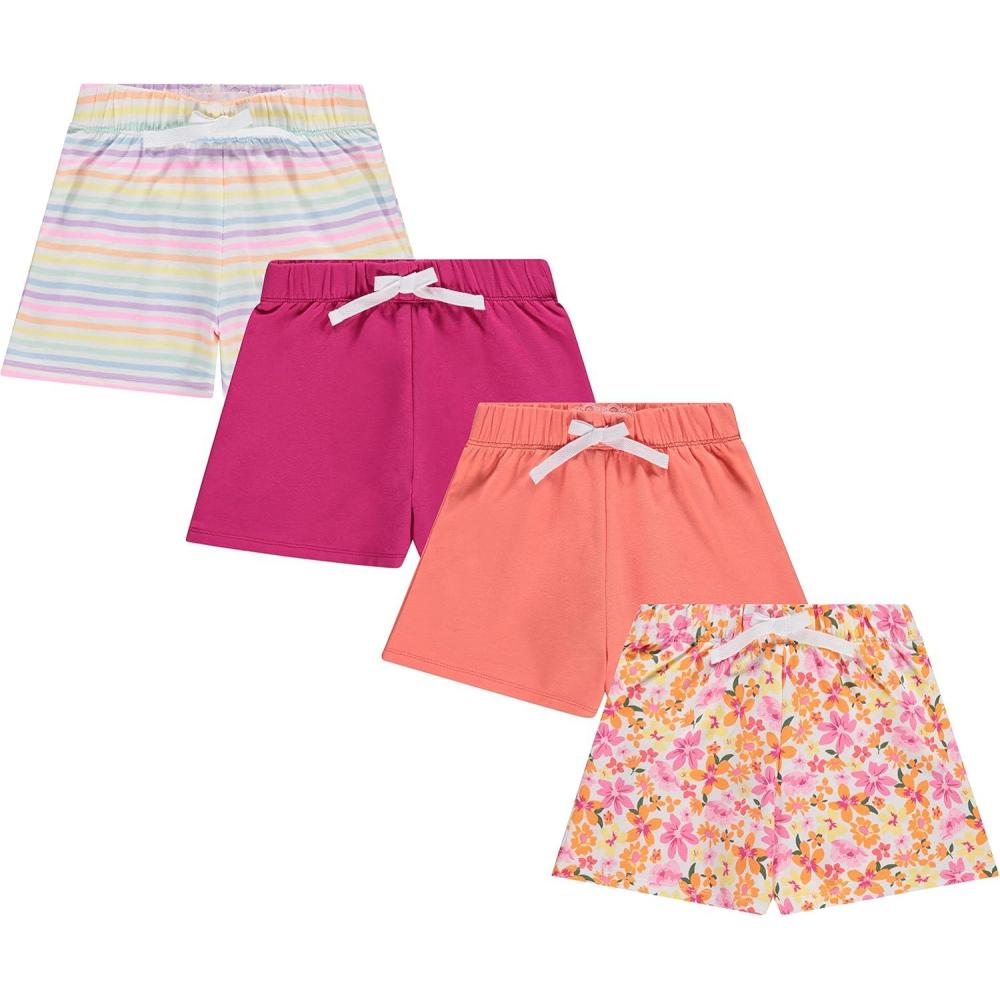 imageBTween 4 Pack Girls Shorts Cotton French Terry Shorts for Girls Kids Summer ClothingPeach