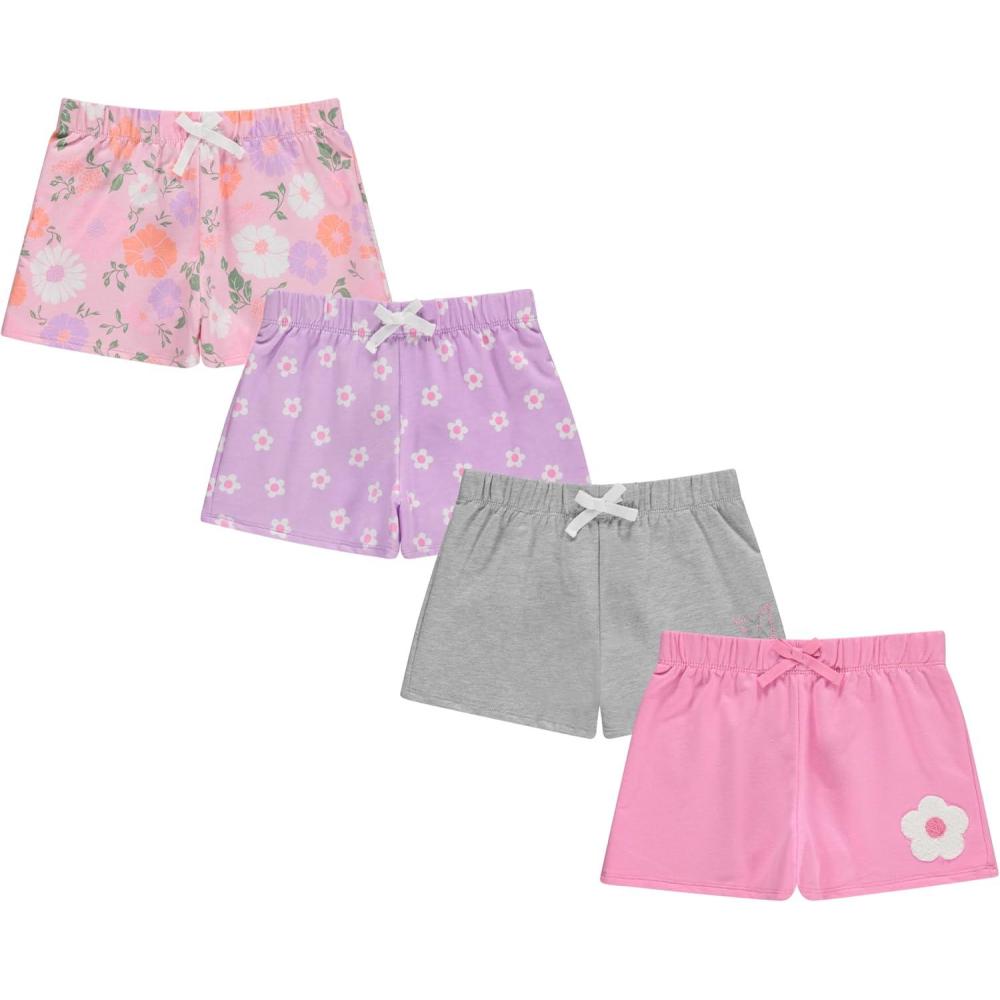 imageBTween 4 Pack Girls Shorts Cotton French Terry Shorts for Girls Kids Summer ClothingQpinkmulti