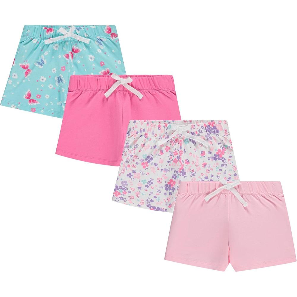 imageBTween 4Pack Girls Shorts Cotton French Terry Shorts for Girls Kids Summer Clothing Pink