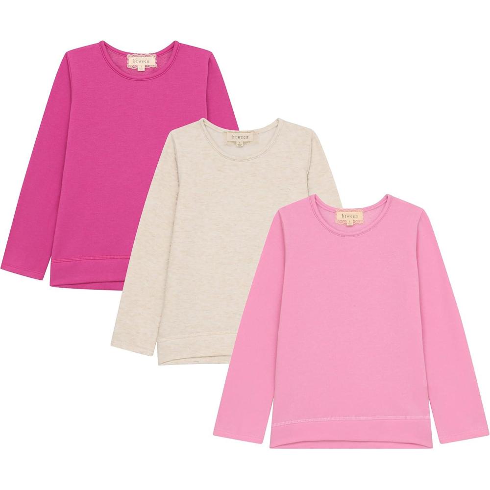 imageBTween Girls 3 Piece CrewithNeck Fleece Sweatshirt Set Long Sleeve Cotton Blend Pullover Soft and Comfortable Sizes 412Lilac
