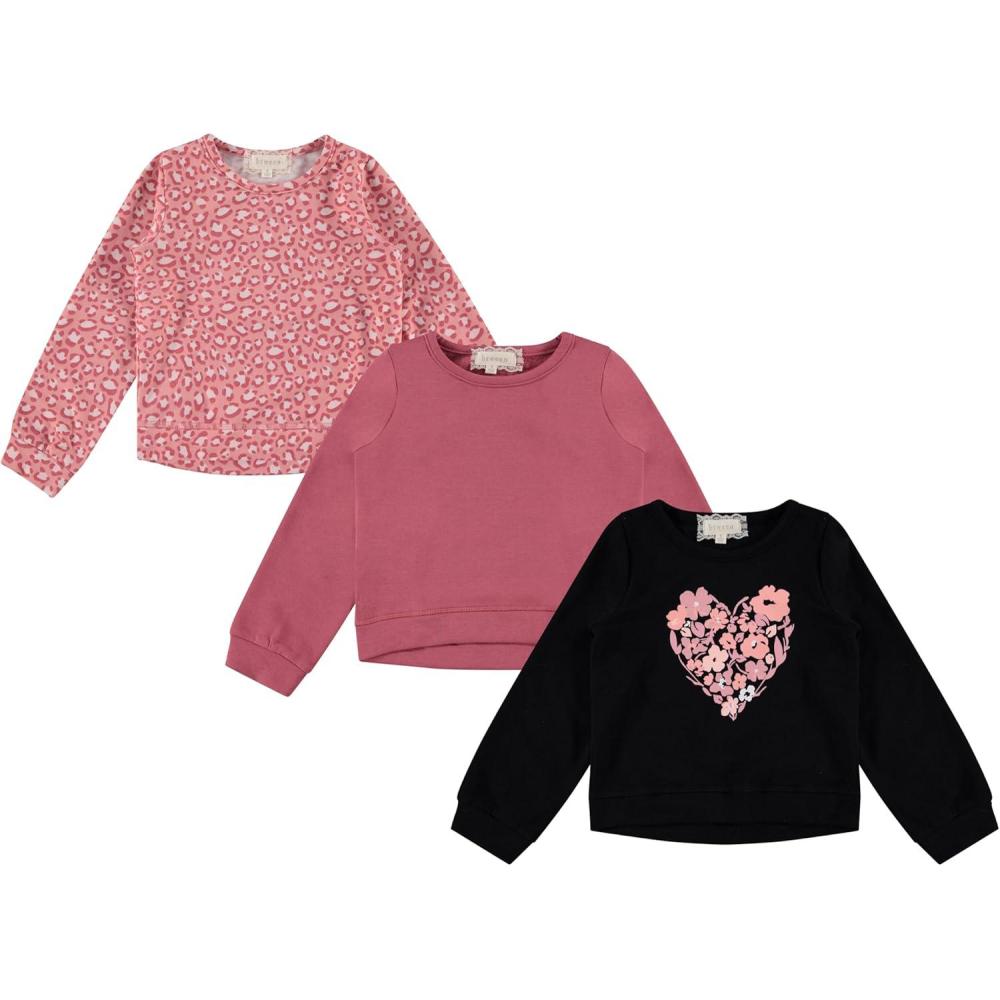 imageBTween Girls 3 Piece CrewithNeck Fleece Sweatshirt Set Long Sleeve Cotton Blend Pullover Soft and Comfortable Sizes 412Mauve