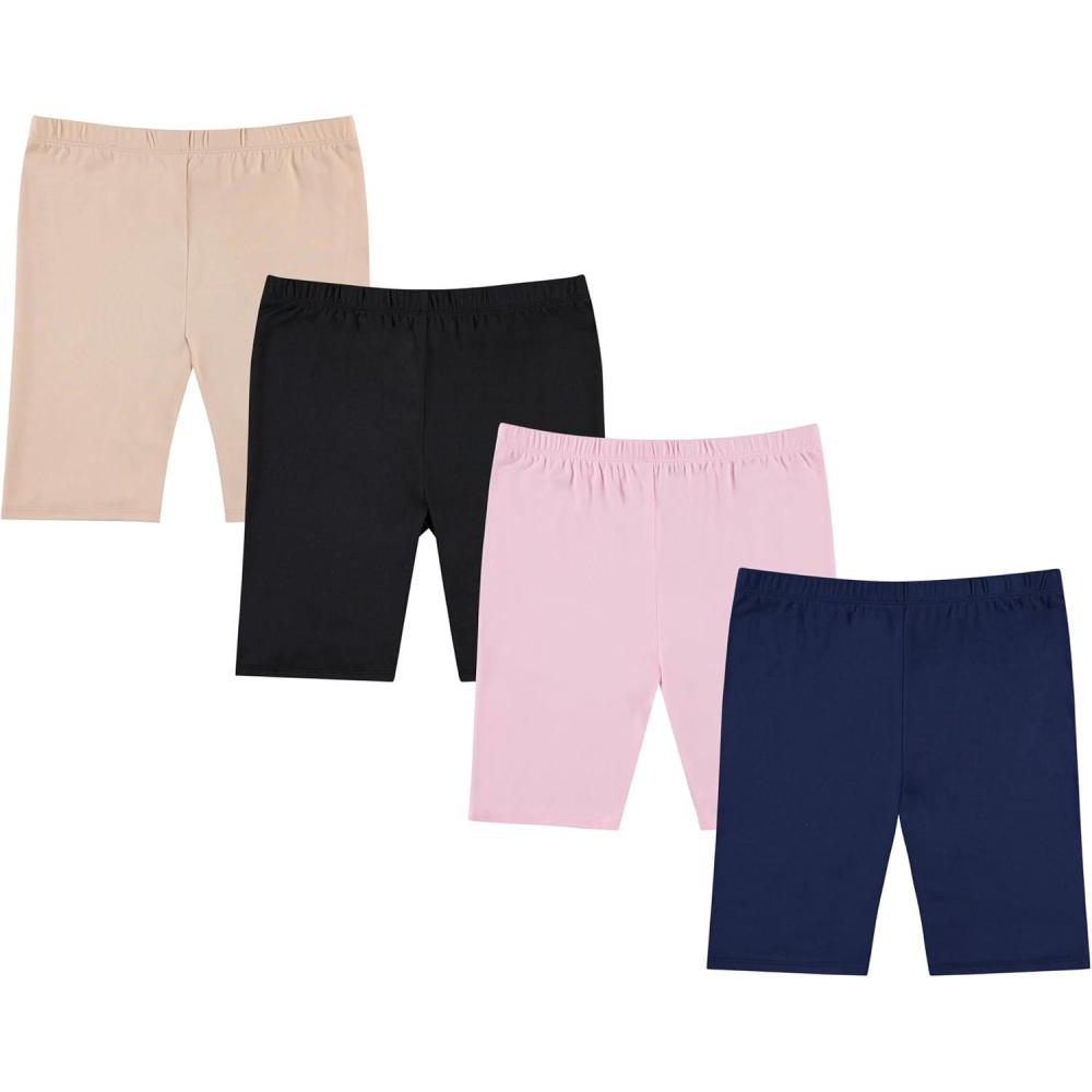 imageBTween Girls 4 Pack Athletic Bike Shorts Fashion Short Workout Clothes for GirlsBlue