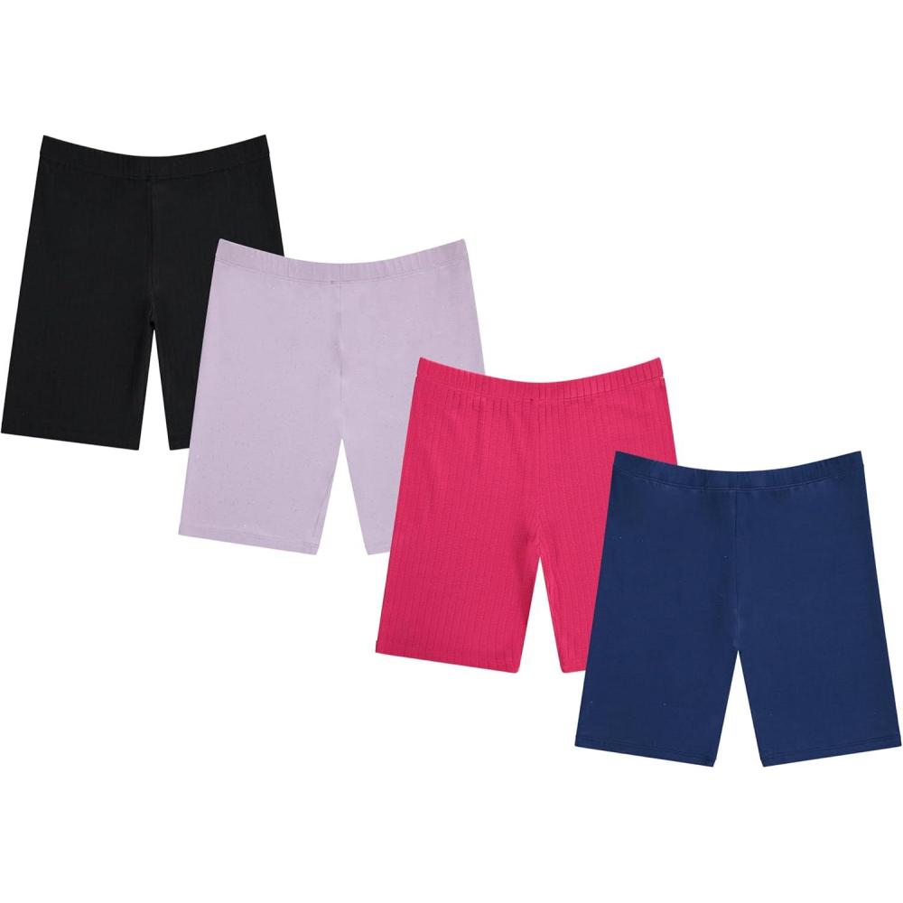 imageBTween Girls 4 Pack Athletic Bike Shorts Fashion Short Workout Clothes for GirlsJetbk
