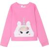 BTween Girls 3 Pack Sleepwear Set, Llamacorn Sweater and Slip-ons with RainbowithVelour Pajama Bottoms