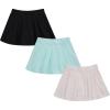 BTween 3 Pack Skorts for Girls Kids Scooter Skirts Skirt Layered Shorts(Aqua)