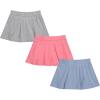 BTween 3 Pack Skorts for Girls Kids Scooter Skirts Skirt Layered Shorts(Ice)
