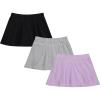 BTween 3 Pack Skorts for Girls Kids Scooter Skirts Skirt Layered Shorts(Orchd)
