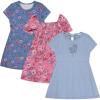 BTween 3 Piece Girls Summer Dress Set Short Sleeve Casual Skater Dresses(Scham)