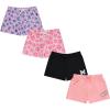 BTween 4 Pack Girls Shorts, Cotton French Terry Shorts for Girls, Kids Summer Clothing(Bpinkwithdesign)