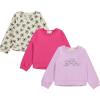 BTween Girls 3 Piece CrewithNeck Fleece Sweatshirt Set Long Sleeve Cotton Blend Pullover, Soft and Comfortable, Sizes 4-12(Daisy)