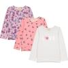 BTween Girls 3 Piece CrewithNeck Fleece Sweatshirt Set Long Sleeve Cotton Blend Pullover, Soft and Comfortable, Sizes 4-12(Flora)