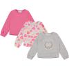 BTween Girls 3 Piece CrewithNeck Fleece Sweatshirt Set Long Sleeve Cotton Blend Pullover, Soft and Comfortable, Sizes 4-12(Heart)