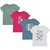 BTween Girls 4 Piece Tops Fashionable Short Sleeve T-Shirt Casual Daily Shirt for Kids Assorted Colors(Green 1)
