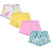 BTween Girls 4-Piece Summer Shorts | Performance Dolphin Shorts | Sports Running Shorts for Kids – Assorted Colors(Gold)