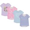 BTween Girls 4-Piece Summer Tops | Fashionable Short Sleeve T-Shirt | Casual Daily Shirt for Kids – Assorted Colors(Lilac)