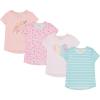 BTween Girls 4-Piece Summer Tops | Fashionable Short Sleeve T-Shirt | Casual Daily Shirt for Kids – Assorted Colors(Pinkm)