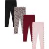 BTween Kids Girls Fall Fashion Stretch Leggings Comfortable Bottoms Set 4 Pack Bundle(Leopd)