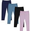BTween Kids Girls Fall Fashion Stretch Leggings Comfortable Bottoms Set 4 Pack Bundle(Orchd)