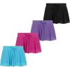 Girls 4 Pack Butterfly Shorts Lightweight Flowing Athletic Shorts with Elastic Waist Drawstring Sizes 4-16(Pink)