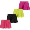 Girls 4 Pack Butterfly Shorts Lightweight Flowing Athletic Shorts with Elastic Waist Drawstring Sizes 4-16(White)