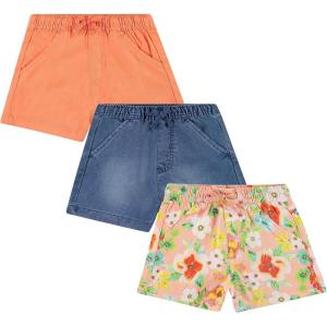 BTween 3 Pack Multicolor Lightweight Woven Shorts for Girls Cotton Blend Sizes 4-16 Ultimate Fun for Everyday Wear(Salmn)